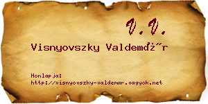 Visnyovszky Valdemár névjegykártya